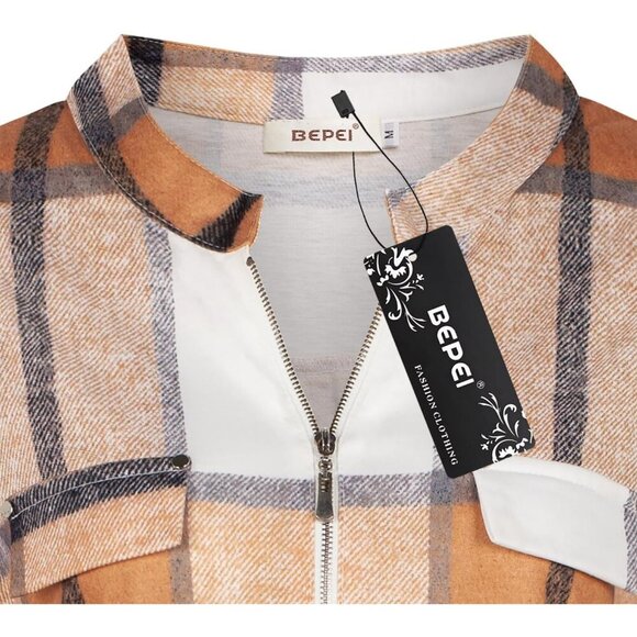 Womens Floral Chiffon Blouse 3/4 Sleeve V Neck Zipper Top Casual Work - Picture 5 of 5